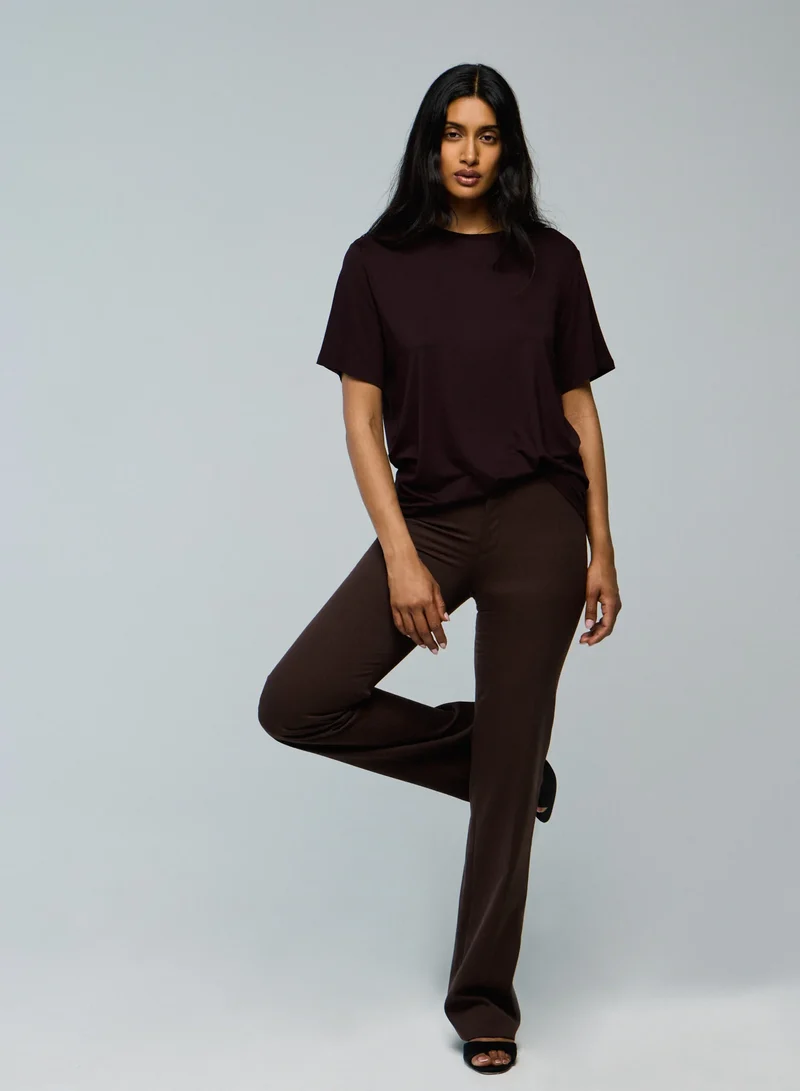 Round Neck T-Shirt Aubergine