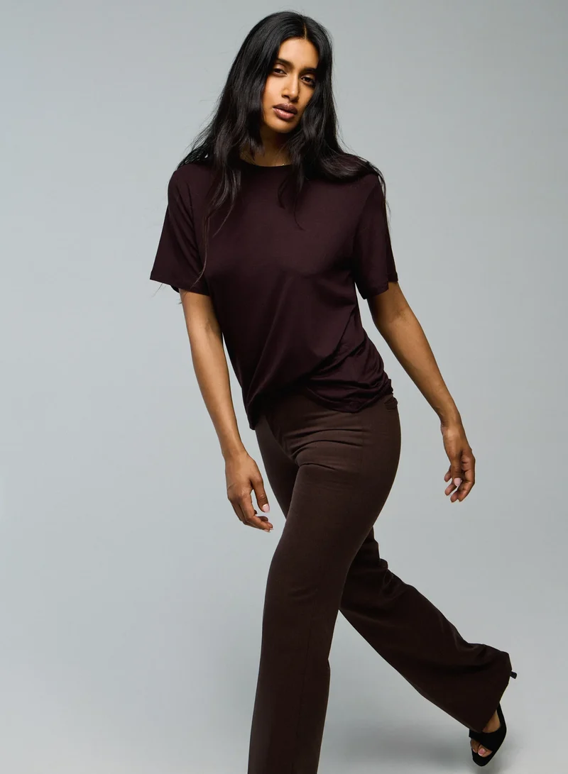 Round Neck T-Shirt Aubergine