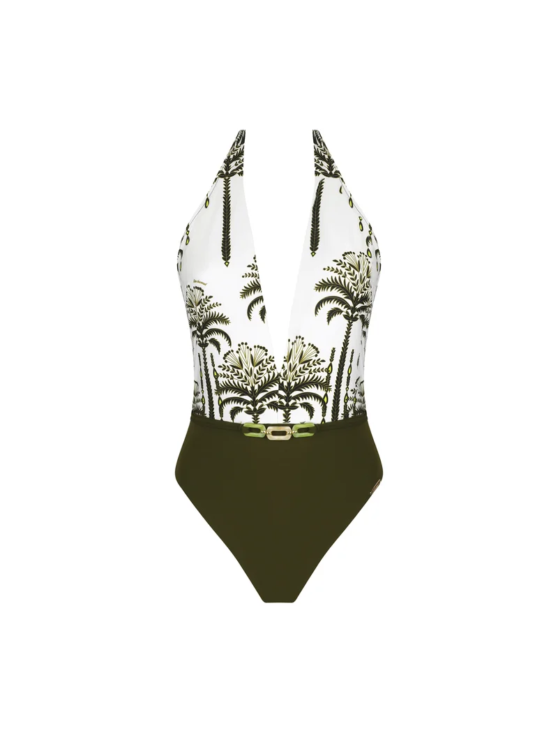 Lise Charmel Swimwear - Palmier Audace Wireless Seduction Neckholder Badeanzug Khaki Audace