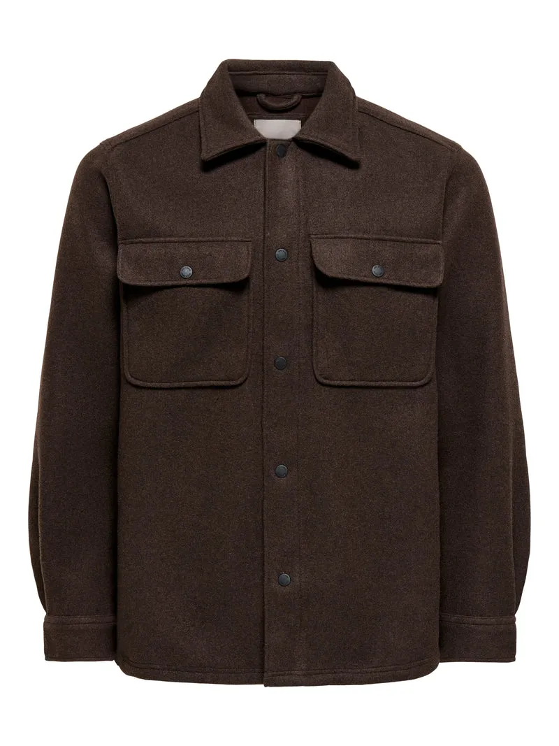 ONSASH OVR WOOLEN LOOK PKT LS SHIRT NOOS