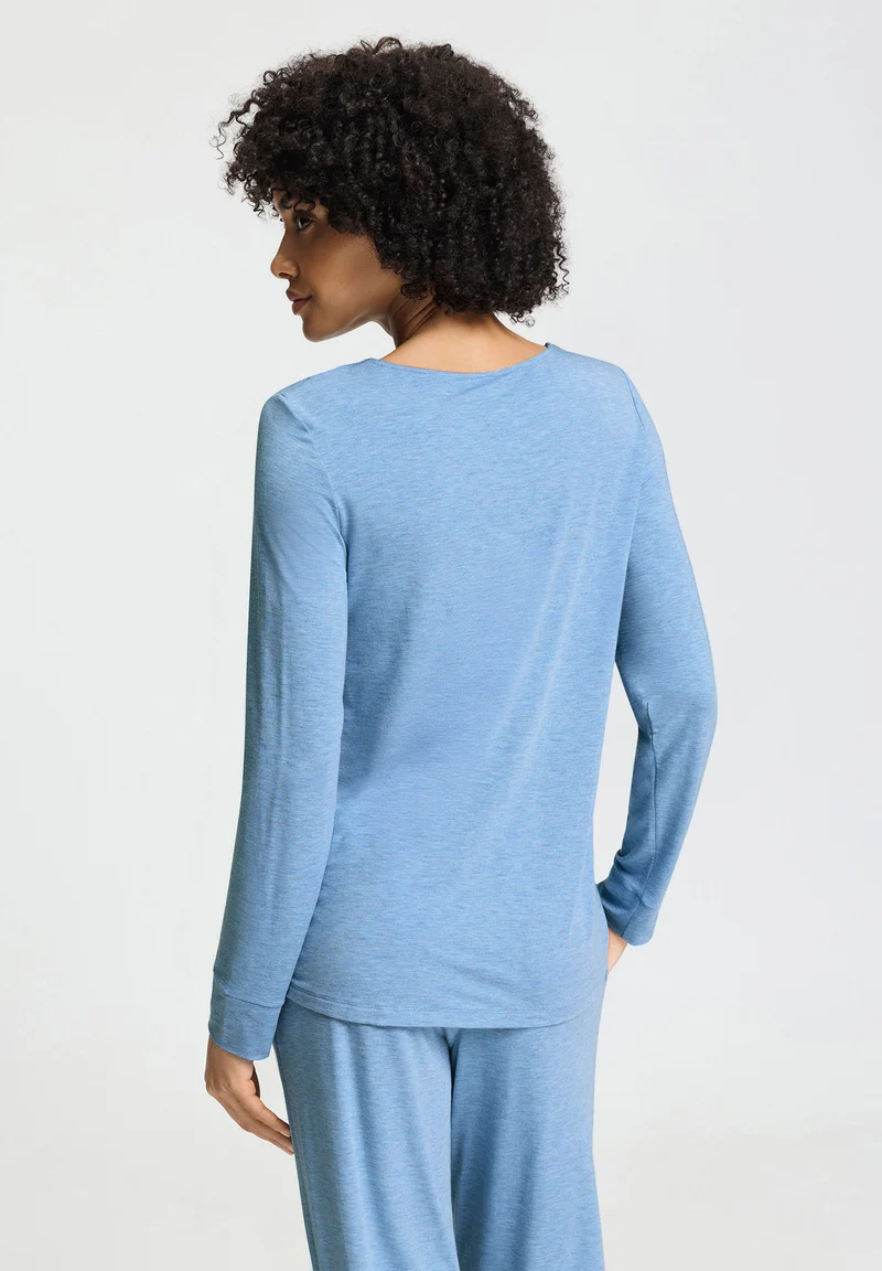 Natural Elegance L/SLV Shirt | bluebird melange 074948-073160