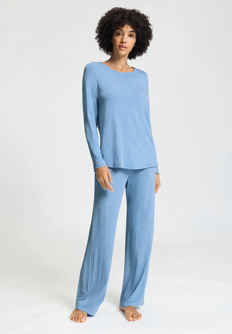 Natural Elegance L/SLV Shirt | bluebird melange 074948-073160