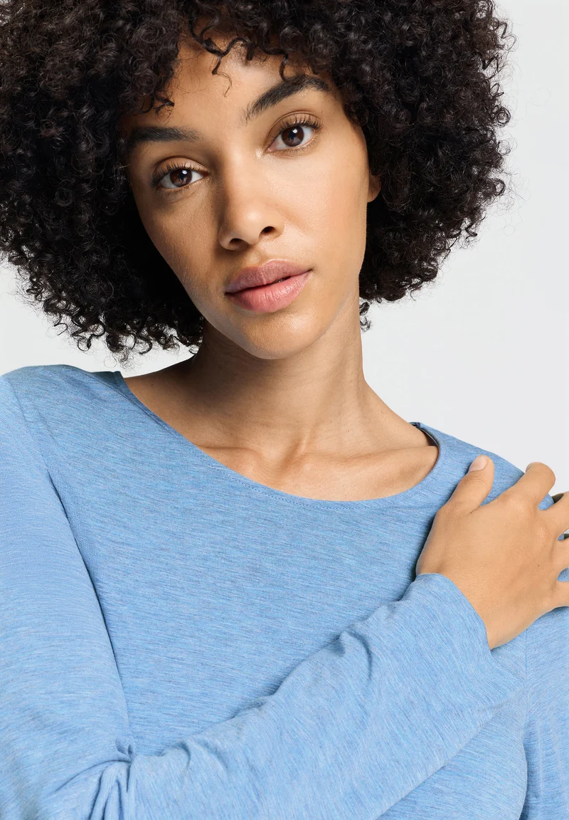 Natural Elegance L/SLV Shirt | bluebird melange 074948-073160