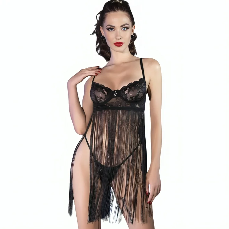 CHILIROSE - CR 4496 - BABYDOLL - SCHWARZ