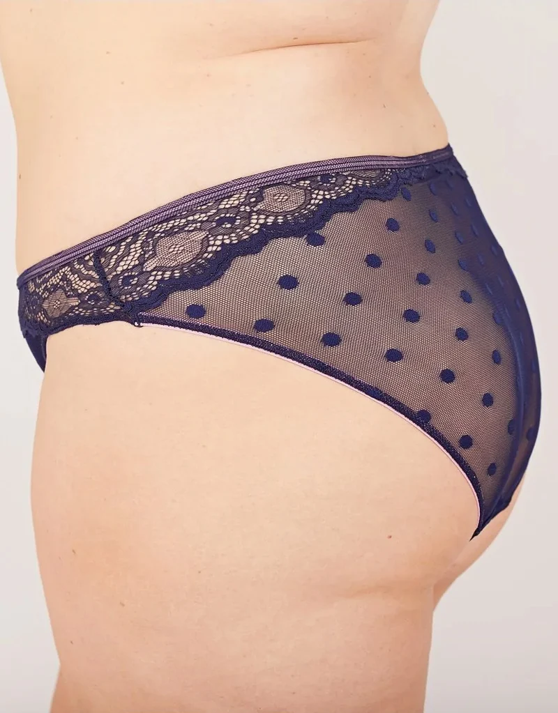 Oola Spot And Lace Brief Navy