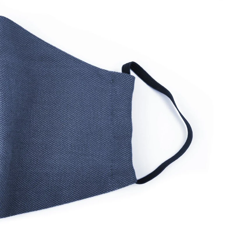 Fidella Gesichtsmaske – Chevron/Denimblau mit Gummizug