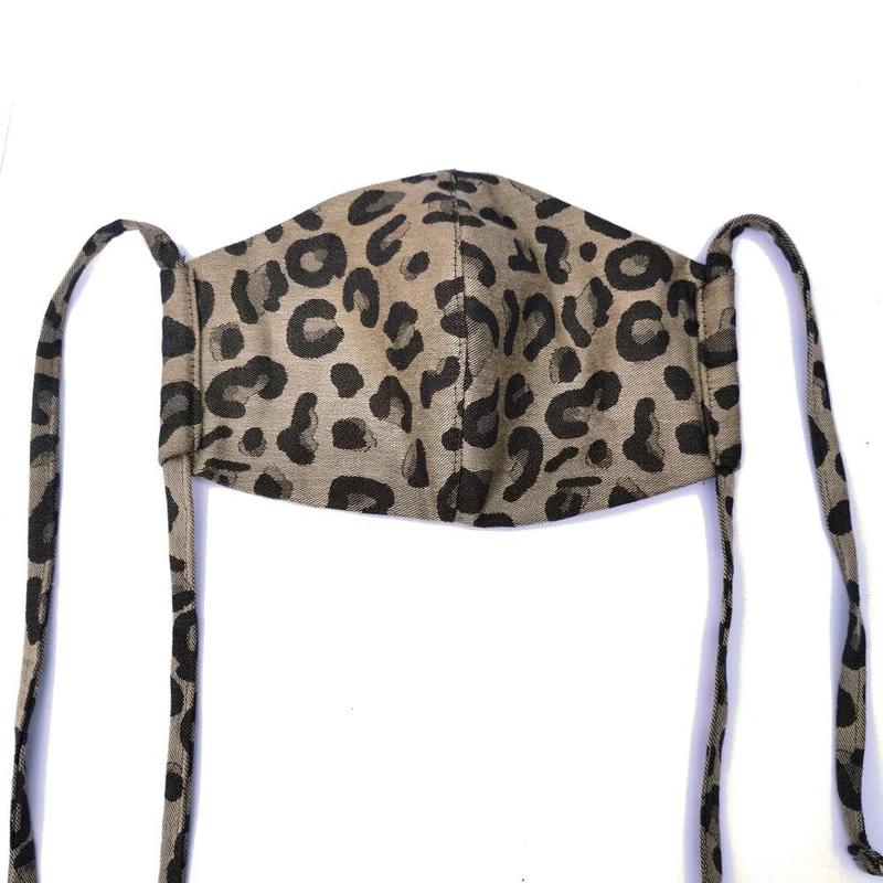 Fidella Gesichtsmaske – Leopard/Gold mit Bindeband