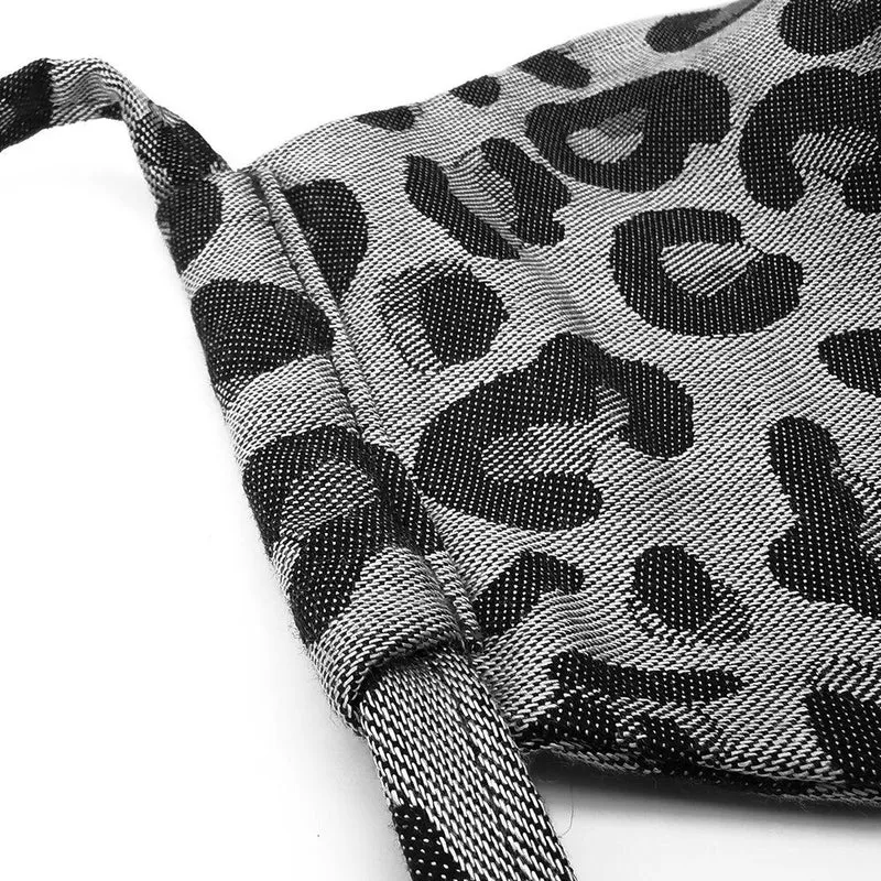 Fidella Gesichtsmaske – Leopard/Silber mit Bindeband