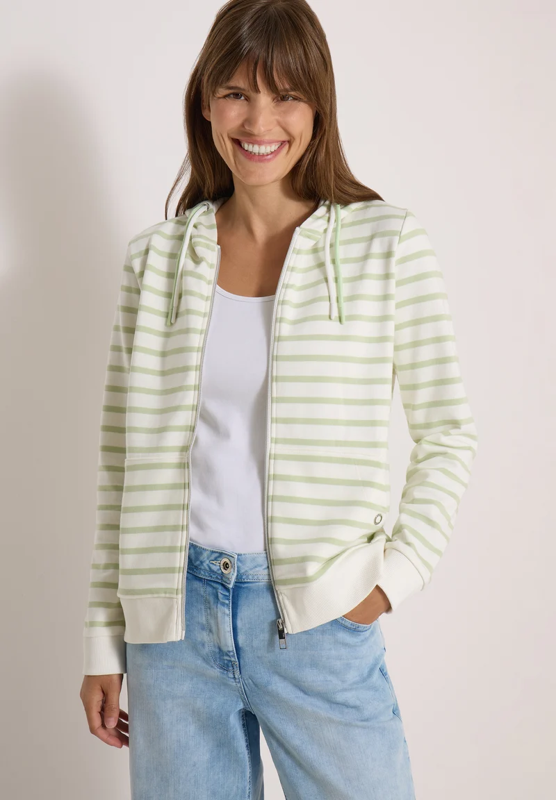 Langarm Jacke mit Kapuze und Struktur