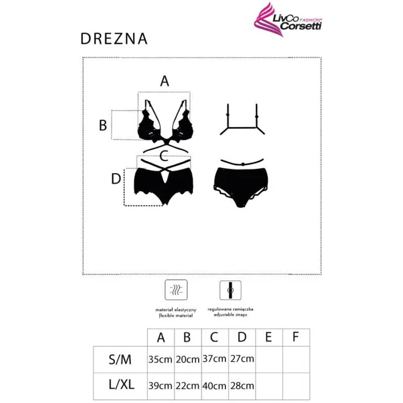 LIVCO CORSETTI FASHION - DREZNA LC - BH + HÖSCHEN - SCHWARZ