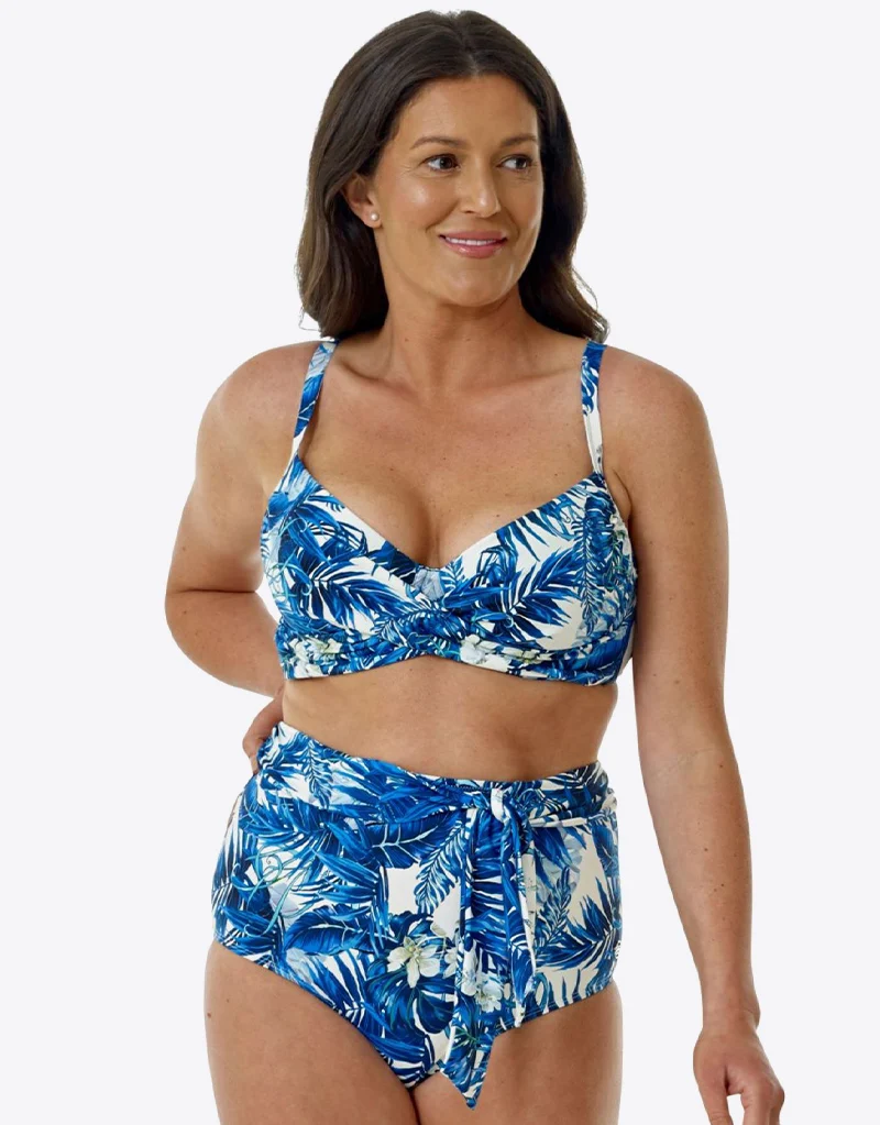 Seaspray Capri High Waist Bikini Brief Blue