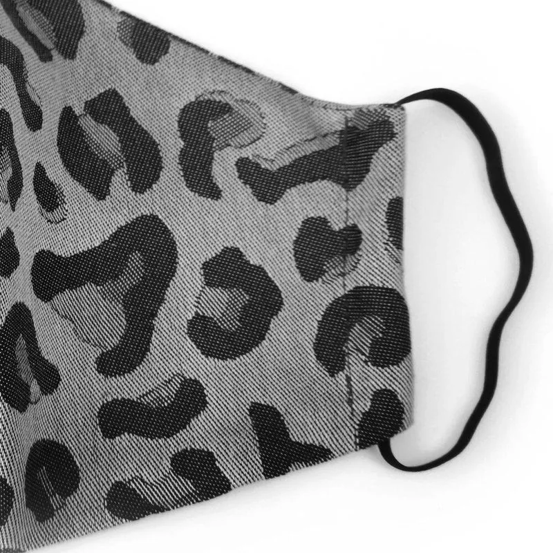 Fidella Gesichtsmaske – Leopard/Silber mit Gummizug