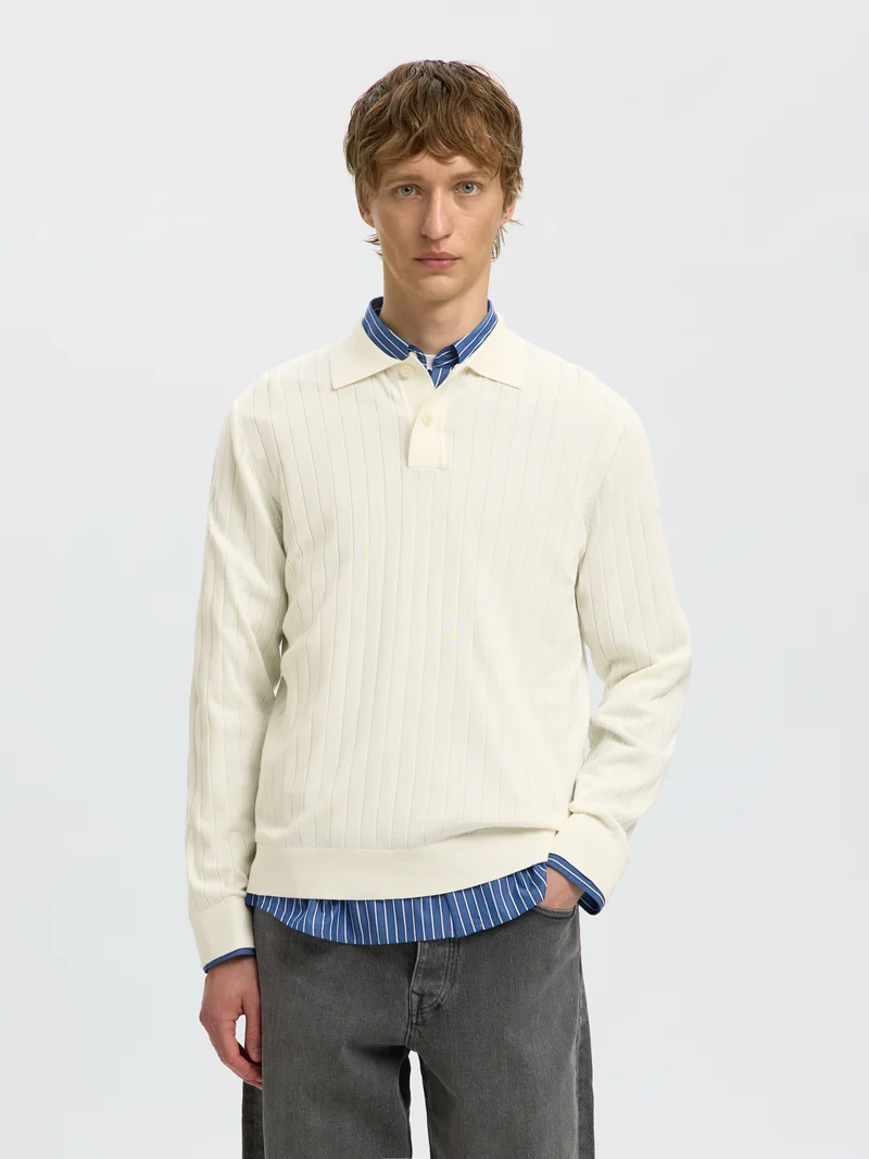 SLMTORINO LS KNIT RIB POLO NOOS