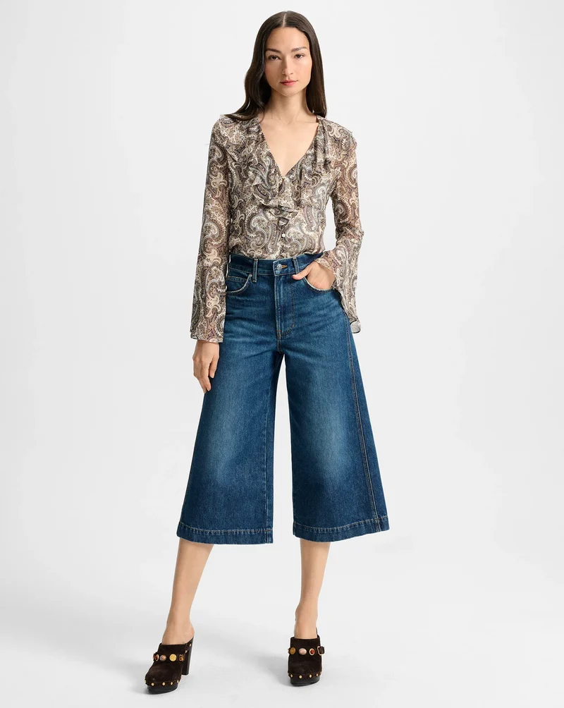 Kyrie Silk Blouse Dove Multi
