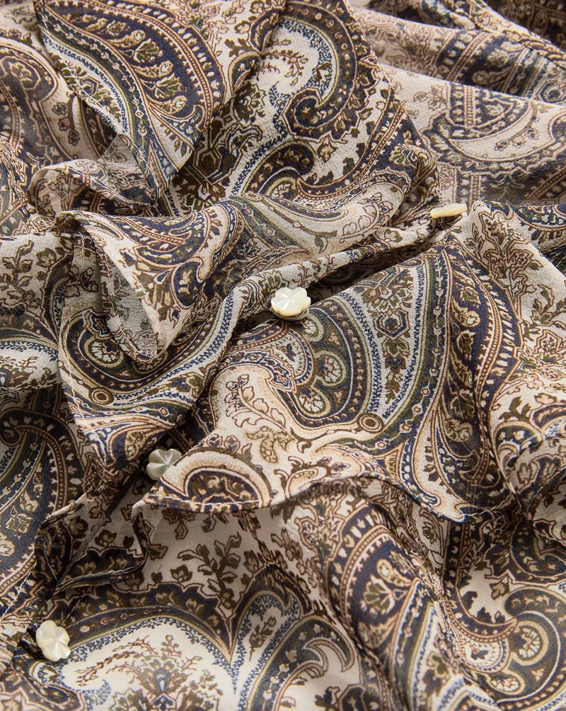 Kyrie Silk Blouse Dove Multi