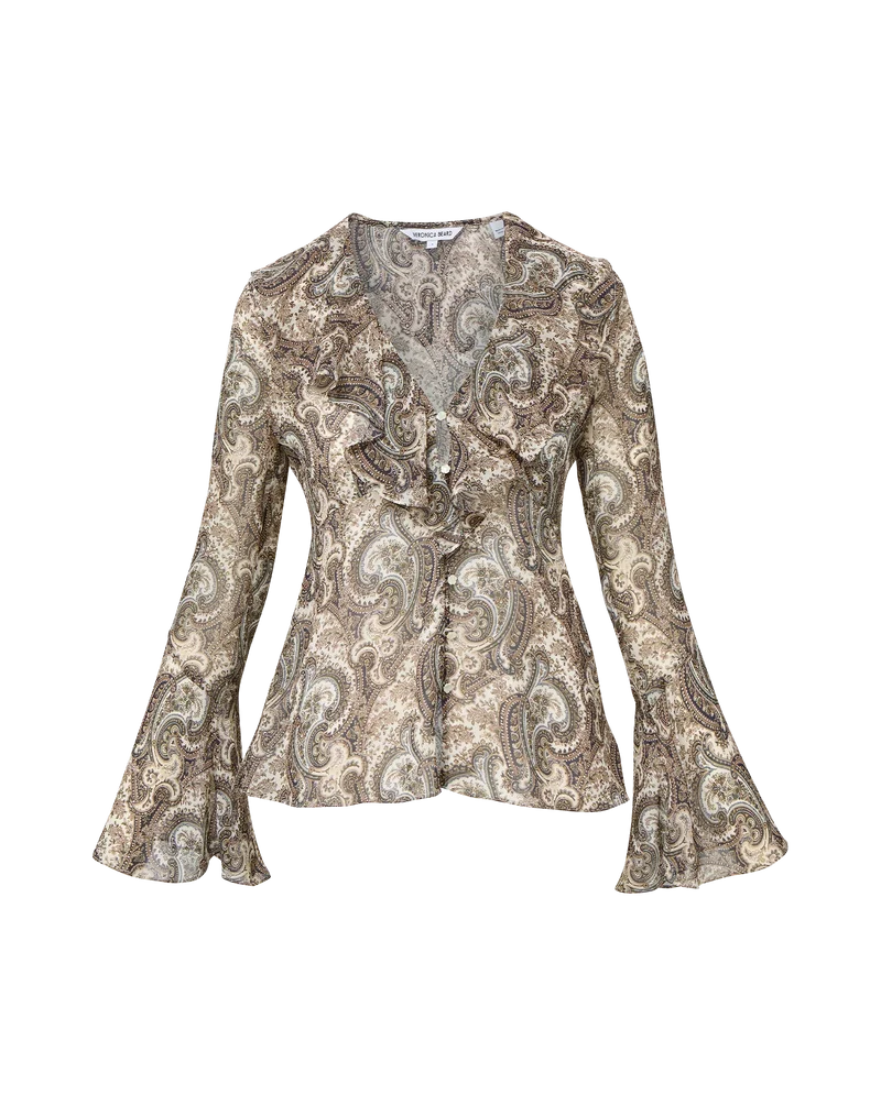 Kyrie Silk Blouse Dove Multi