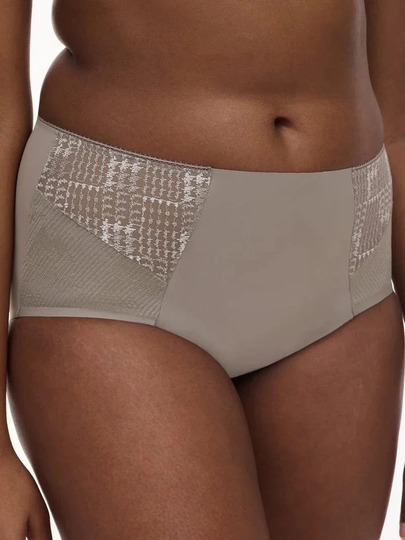 Chantelle - Intrigue Slip mit hoher Taille und Halt, Safarigrau