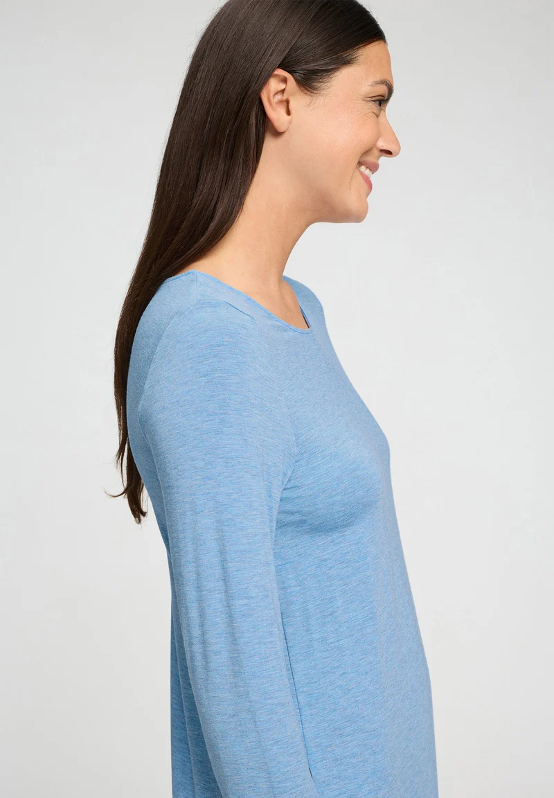 Natural Elegance L/SLV Nightdress 100cm | bluebird melange 074831-073160