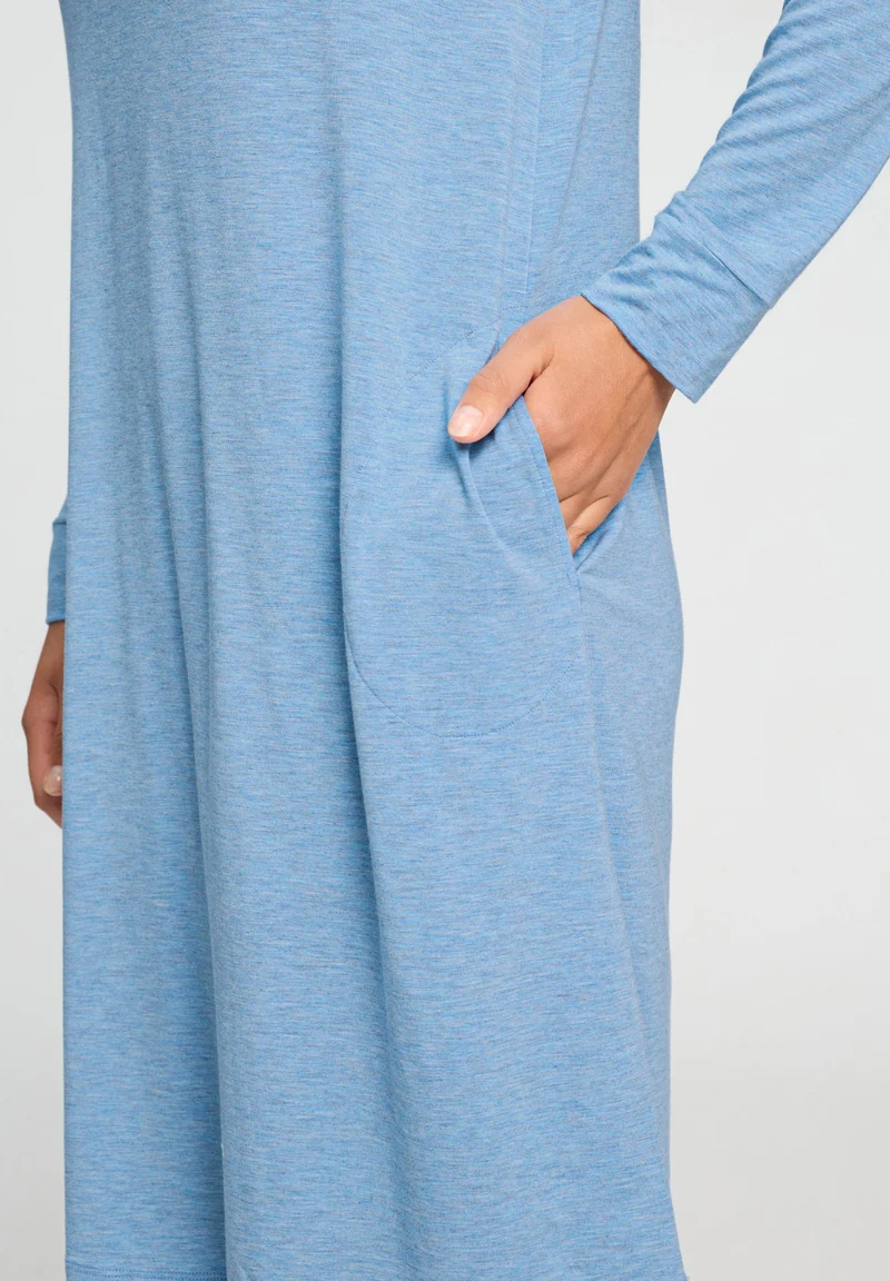Natural Elegance L/SLV Nightdress 100cm | bluebird melange 074831-073160