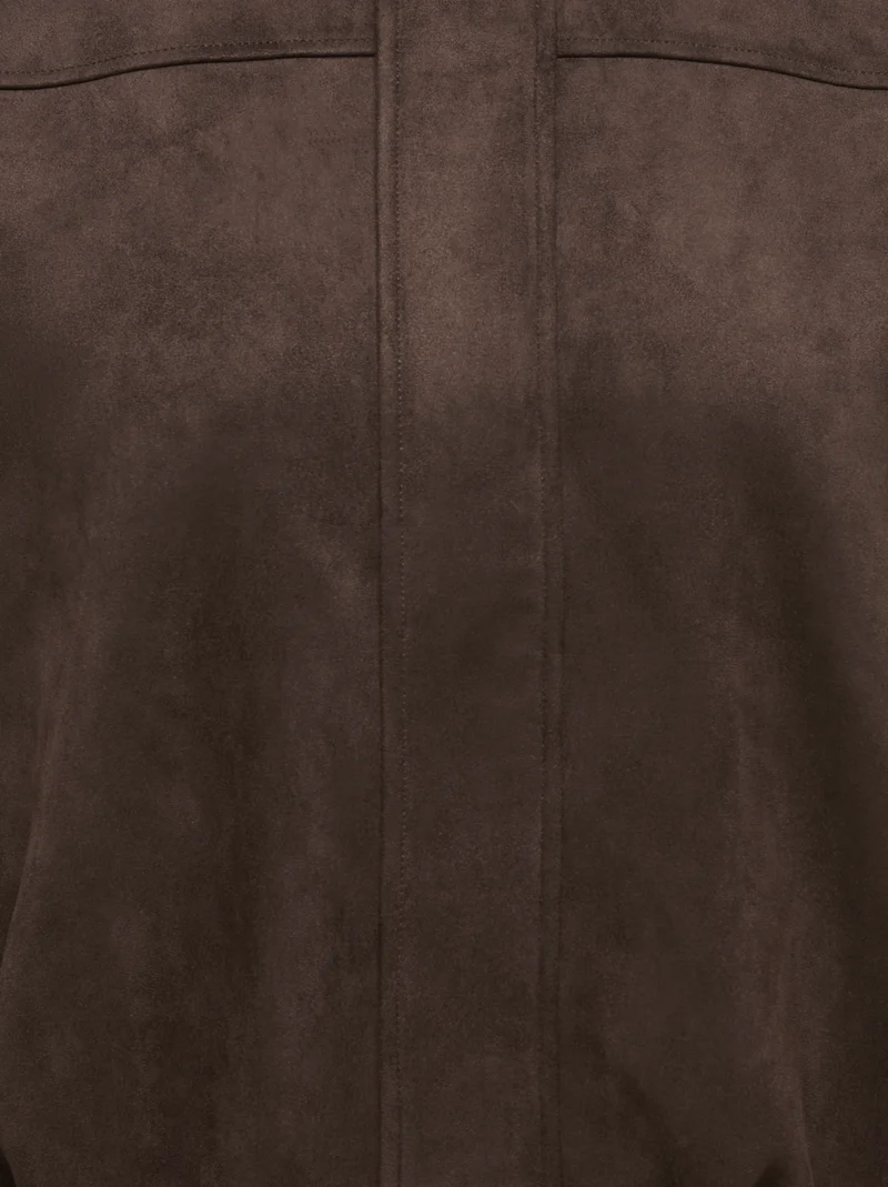 CARMOON-STINA L/S FAUX SUEDE BOMBER OTW