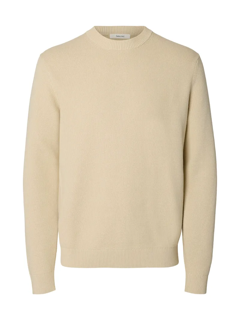 SLMDANE LS KNIT REG STRUC CREW NECK NOOS