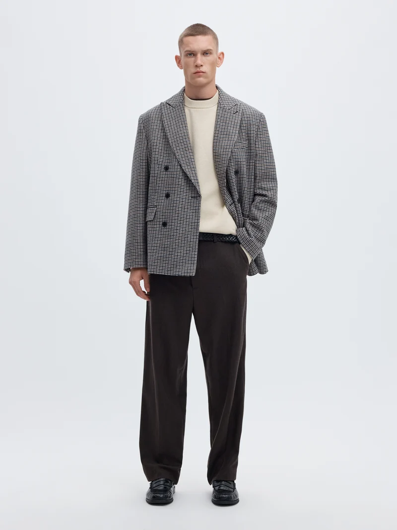SLMDANE LS KNIT REG STRUC CREW NECK NOOS