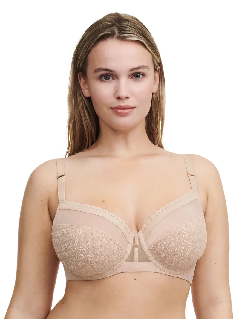 Chantelle - Bügel-BH mit Monogramm-Abdeckung, Goldbeige
