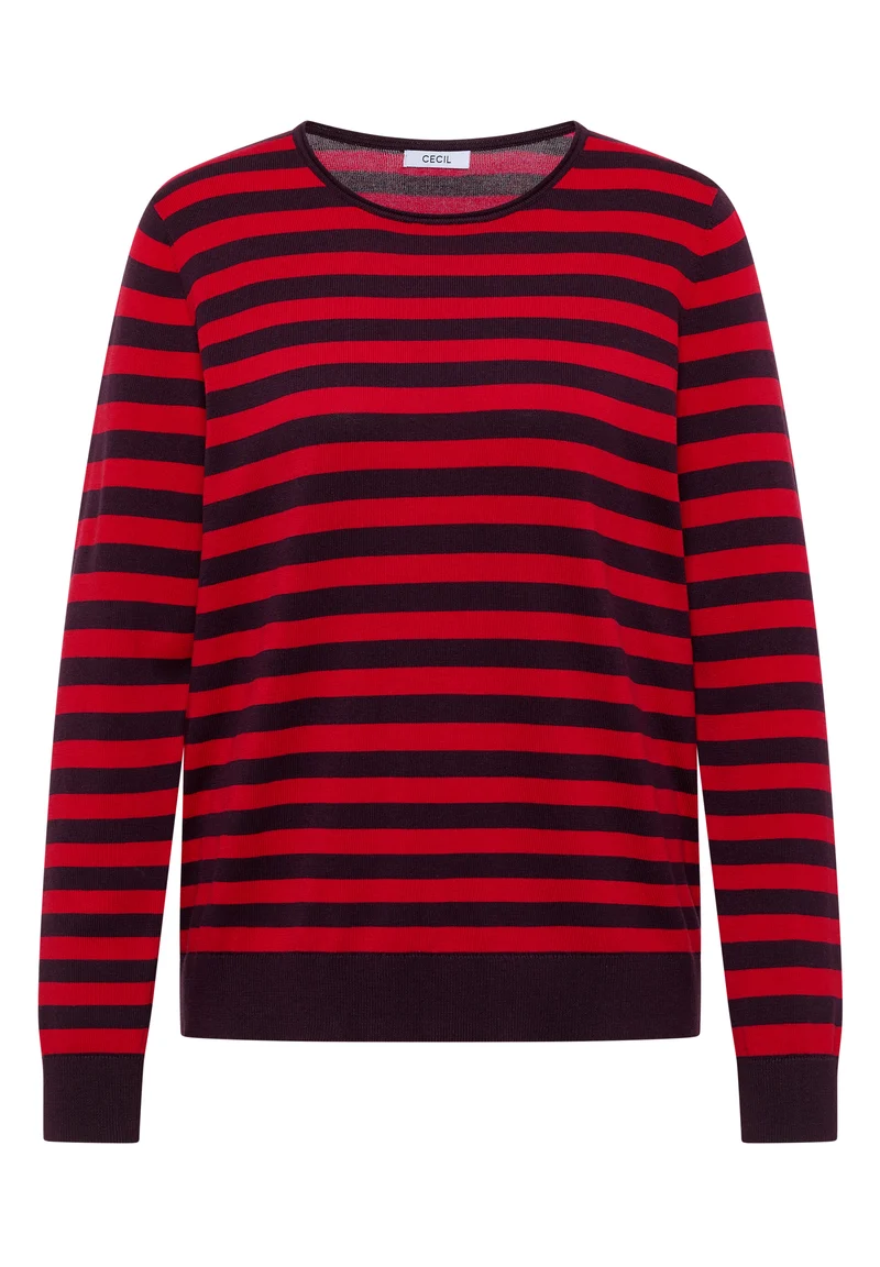 Pullover mit Rundhals und Streifen