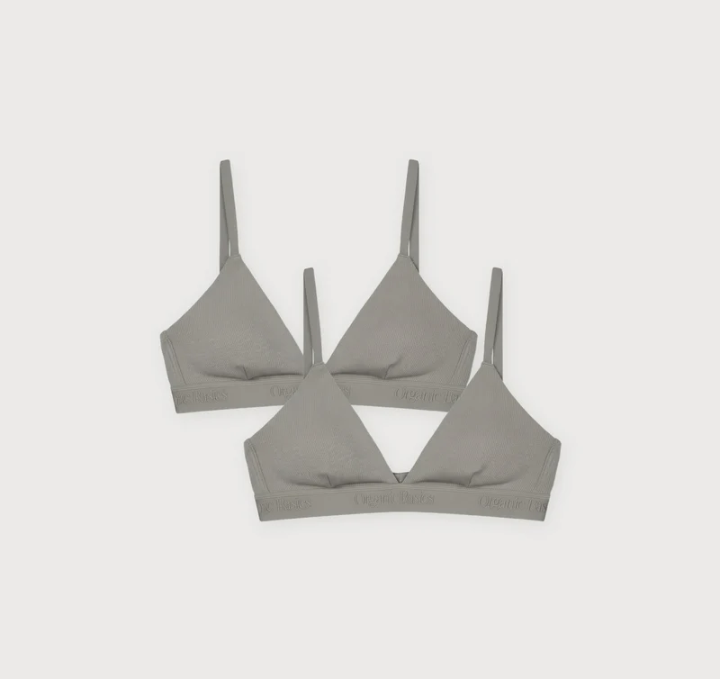 Core Rib Triangle Bralette 2-Pack