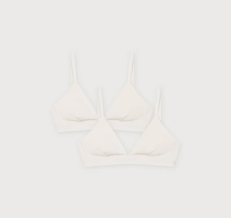 Core Rib Triangle Bralette 2-Pack