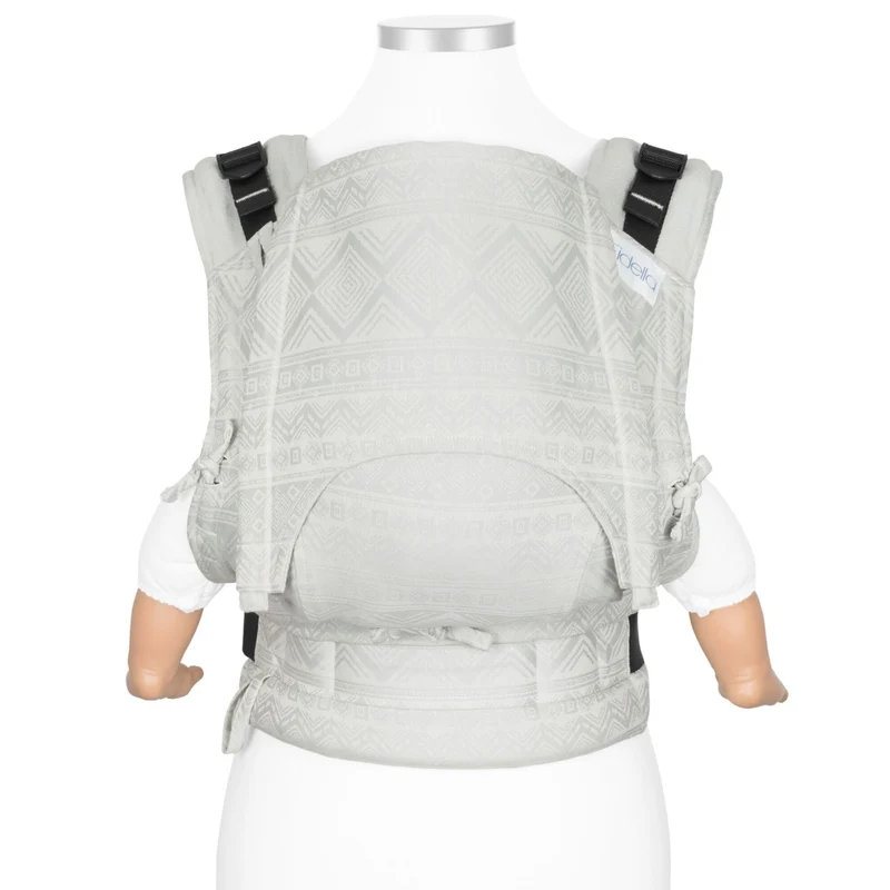 Fidella Fusion - Babytrage mit Fullbuckle - Cubic Lines/Hellgrau - Baby