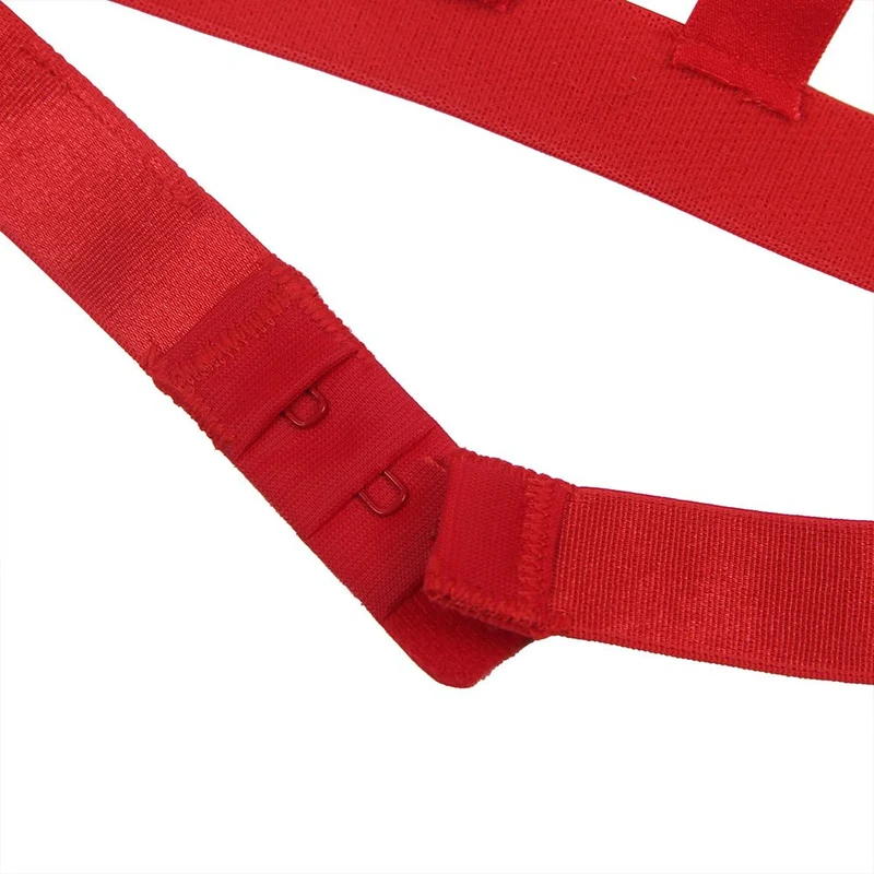 Rotes BH-Set mit Schleife und Lochmuster – Hakenverschluss & Armband