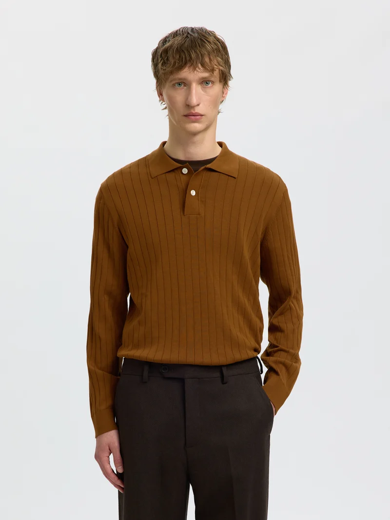 SLMTORINO LS KNIT RIB POLO NOOS