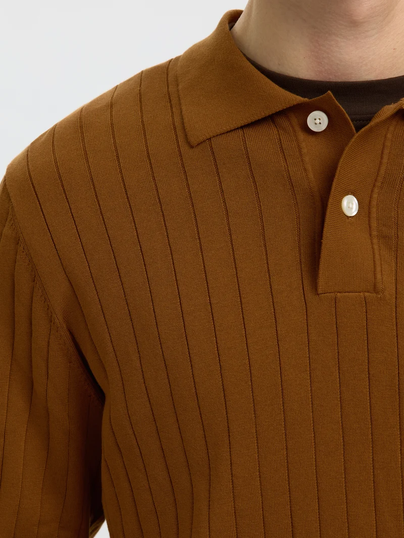 SLMTORINO LS KNIT RIB POLO NOOS