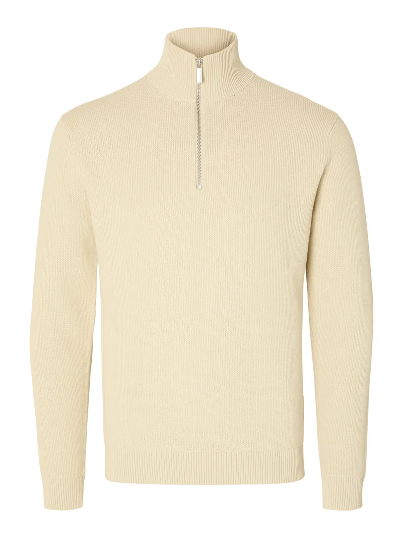 SLMDANE LS KNIT REG STRUC HALF ZIP NOOS