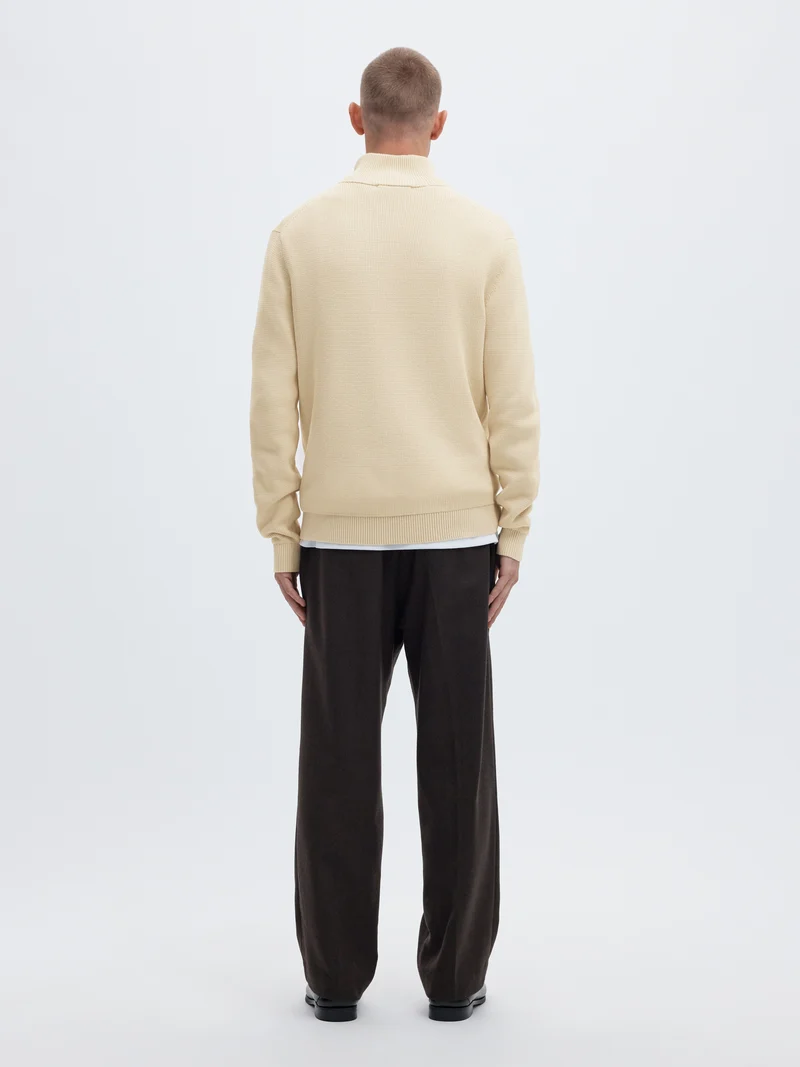SLMDANE LS KNIT REG STRUC HALF ZIP NOOS