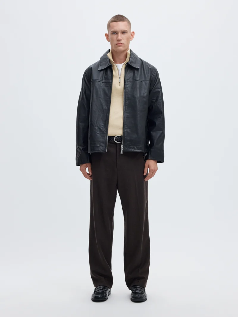 SLMDANE LS KNIT REG STRUC HALF ZIP NOOS