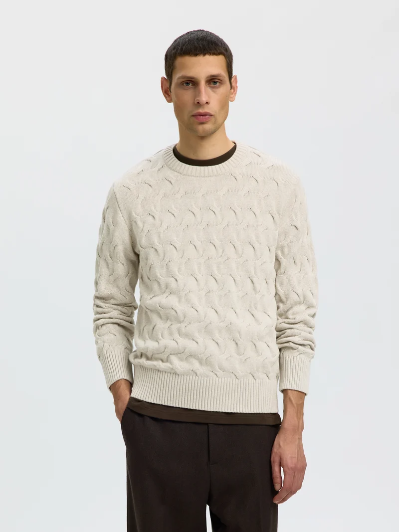 SLMCARLOS LS CABLE CREW NECK NOOS