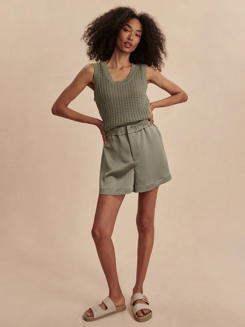 Ferns Open Knit Tank Shadow