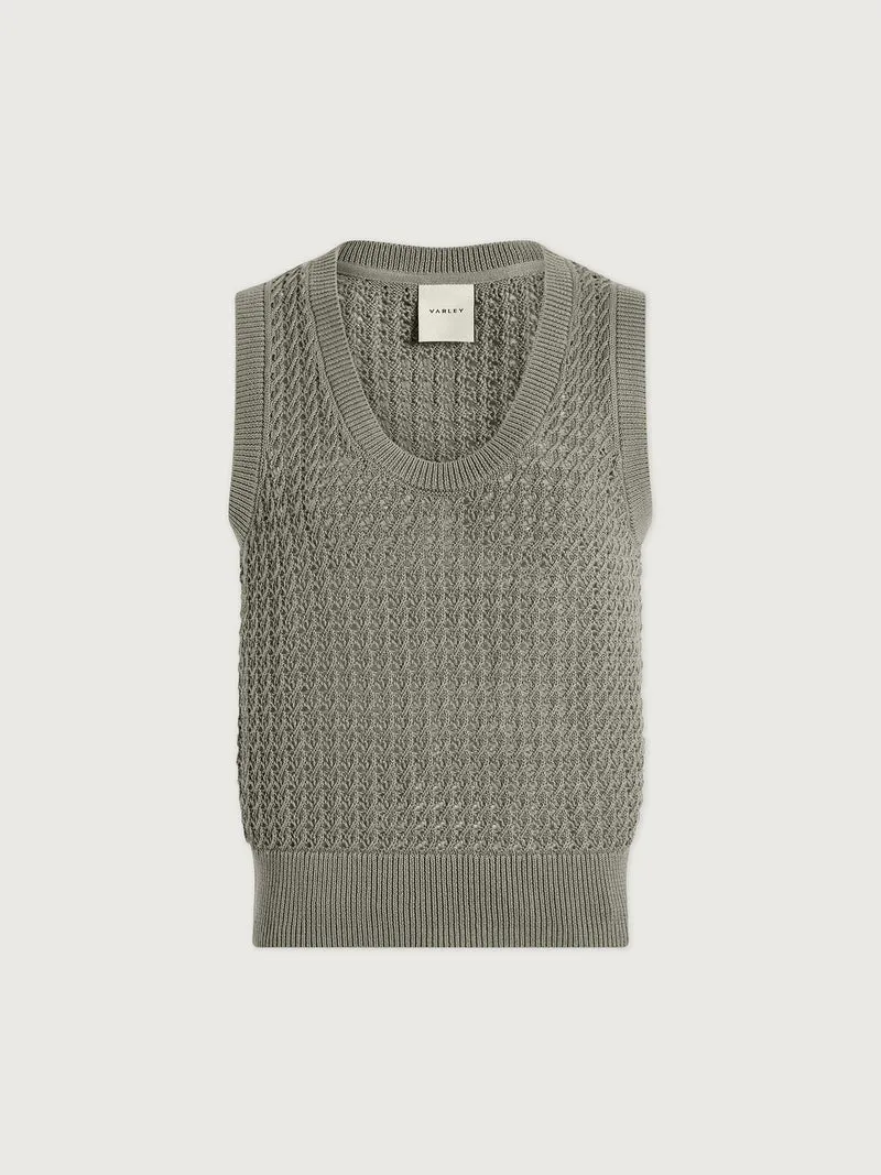 Ferns Open Knit Tank Shadow