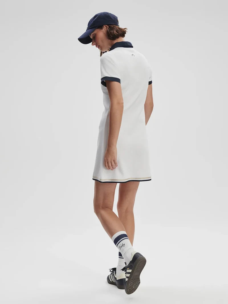 Valentina Court Dress White/ Blue