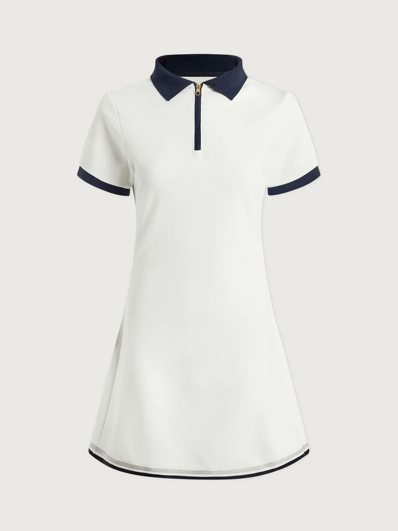 Valentina Court Dress White/ Blue