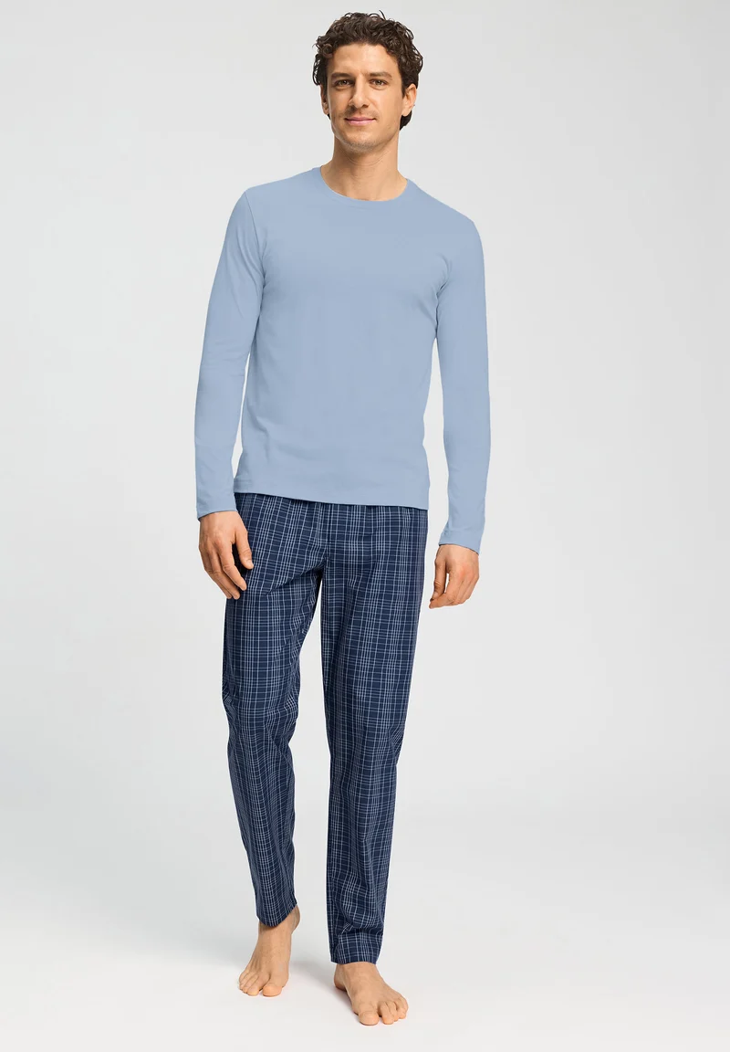Night & Day Long Pants | checked blue 075114-073131