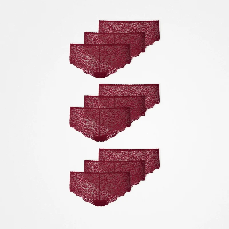 Hipster Panties aus Spitze | Dunkelrot