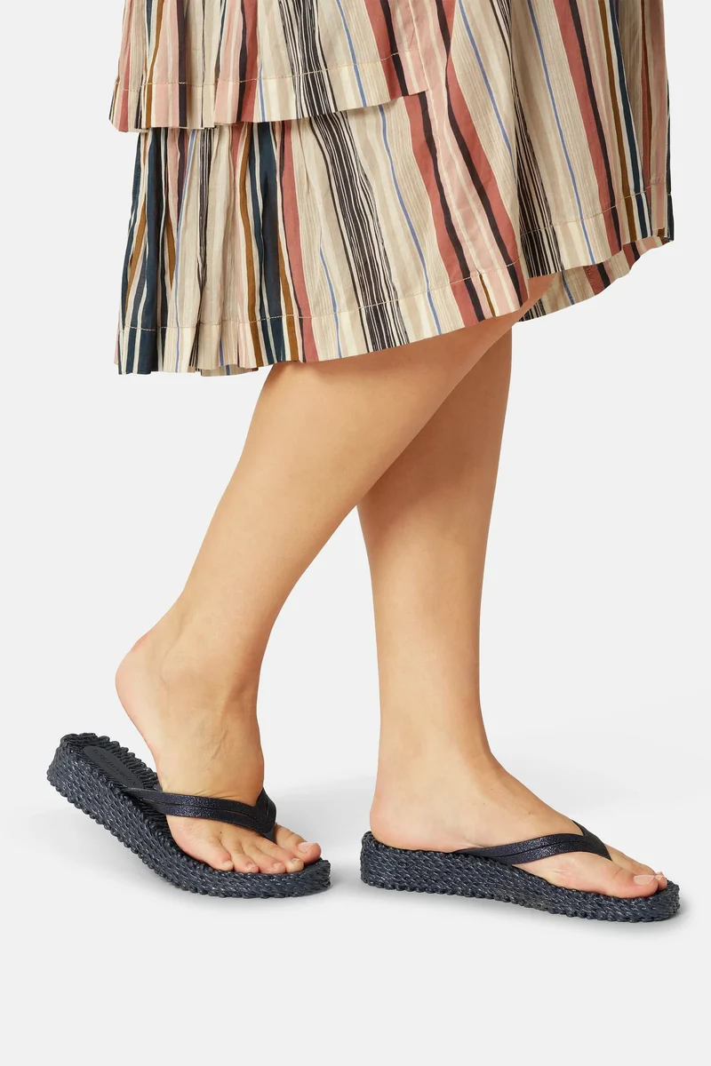 Platform Flip Flops Dark Indigo
