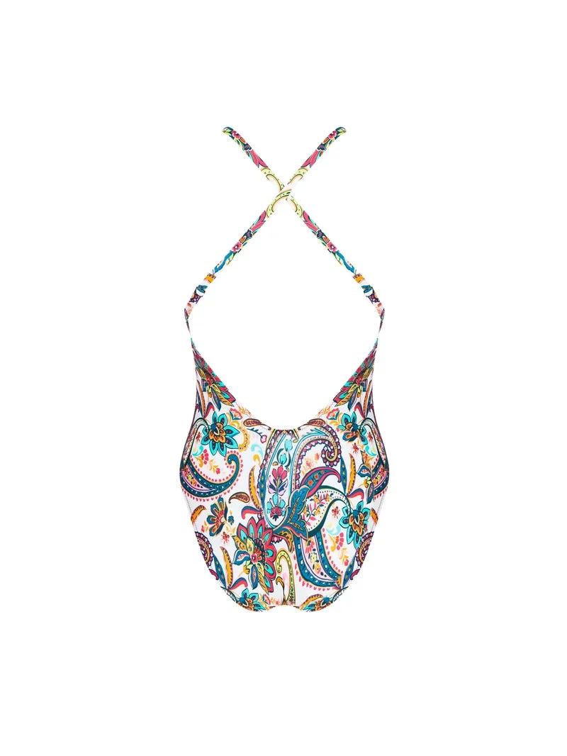 Antigel Swimwear von Lise Charmel – La Bayadere Bügelloser Neckholder-Badeanzug Blanc Flashy