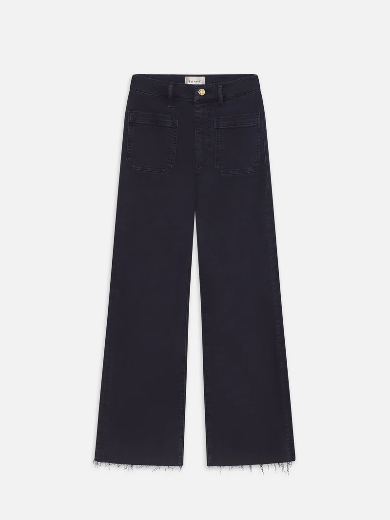 The Anchor Pant Navy Raw Fray