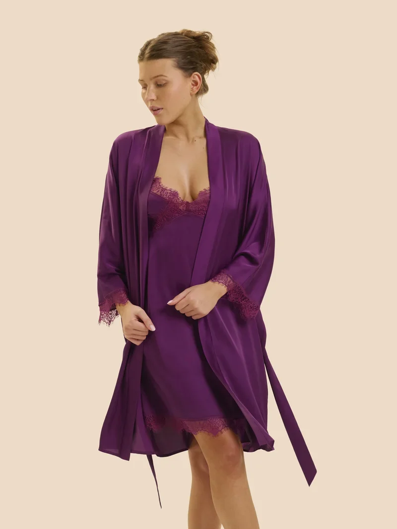 Simone Perele – Satin Secrets Kimono Blackberry