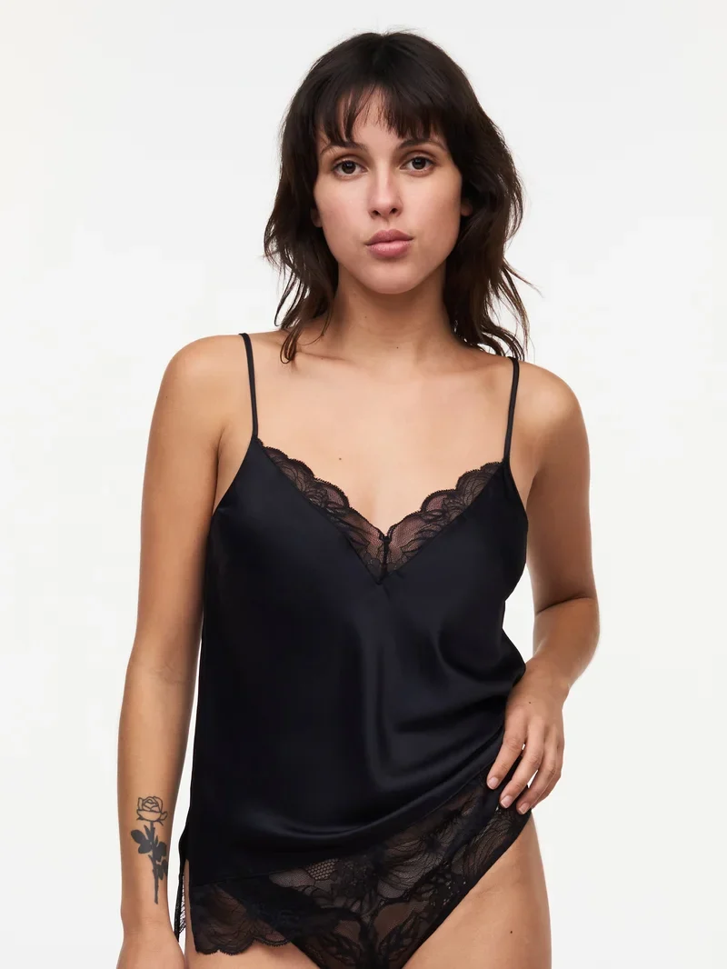Chantelle - Midnight Flowers Caraco Black