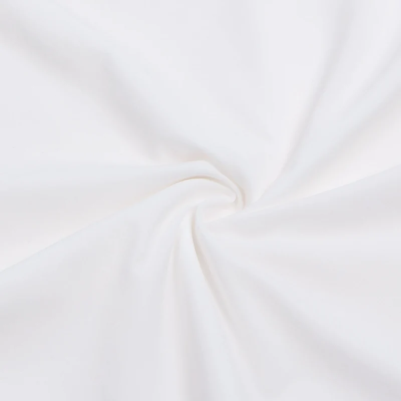 Weißer ärmelloser Body – Gebürstetes Nylon, Rundhalsausschnitt & Druckknopf im Schritt